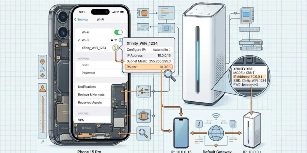 Comcast Router IP Address on iPhone