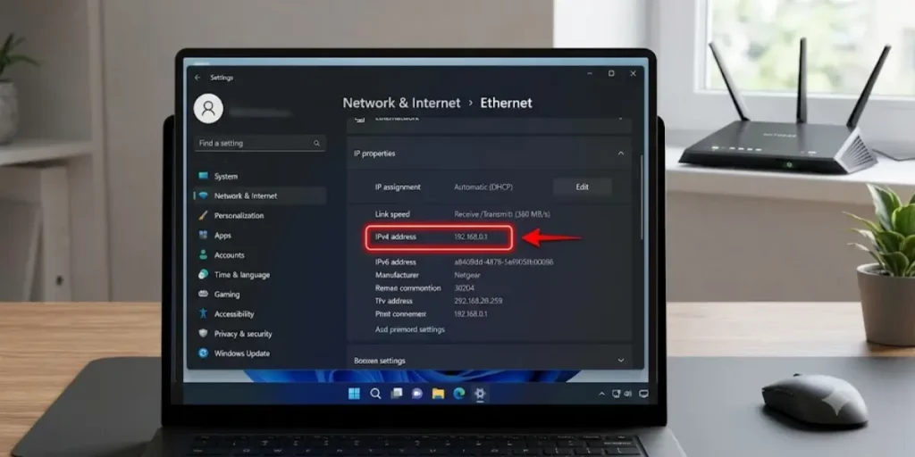 Find Router IP Address Through Network Settings