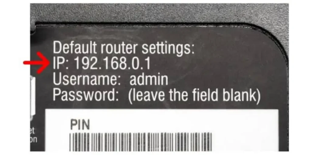 Router IP Address from the Router Label