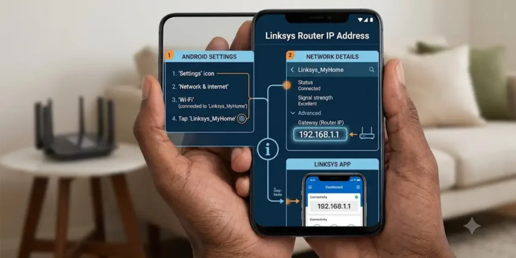 Linksys Router IP Address on Android