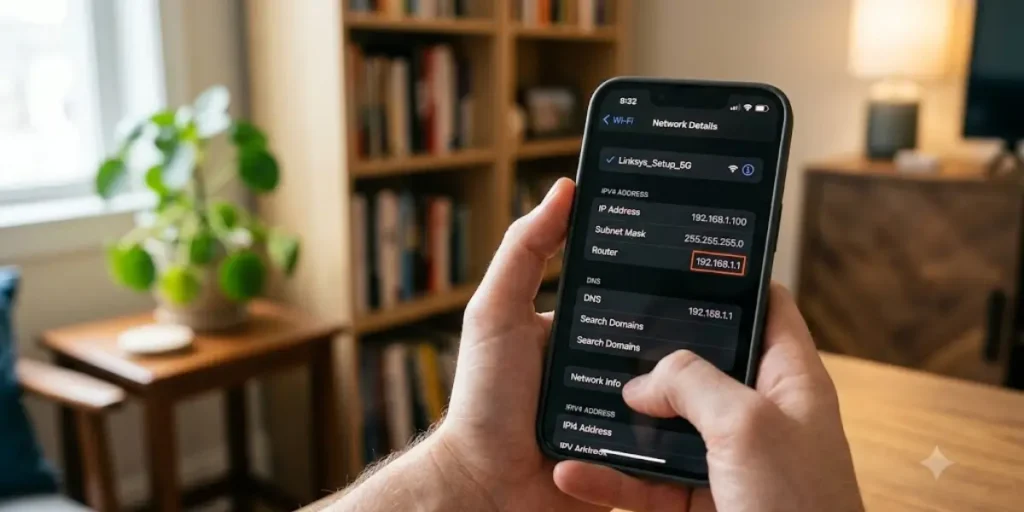 Linksys Router IP Address on iPhone
