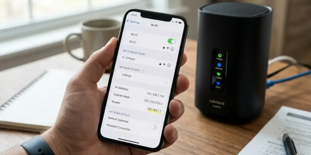Linksys Router IP Address on iPhone or iPad