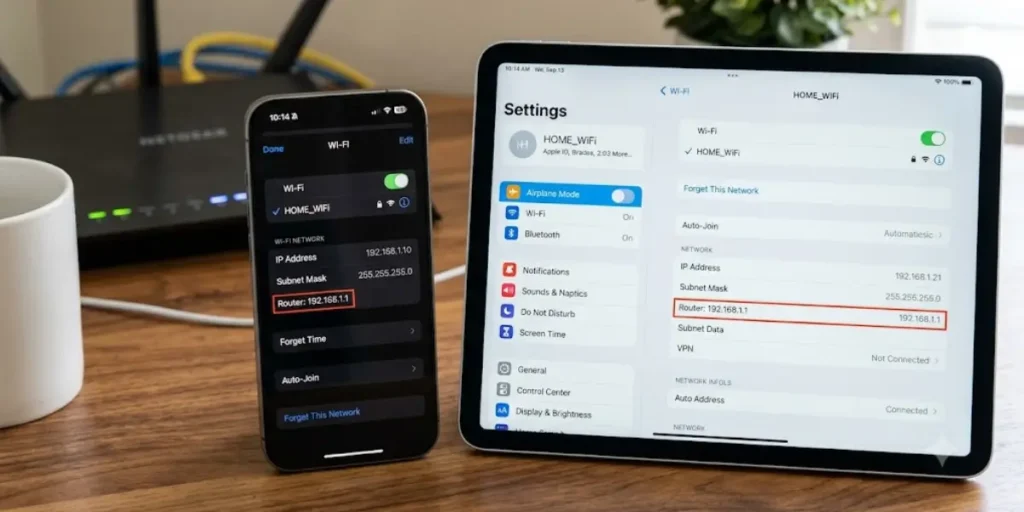 Router Gateway IP on iPhone and iPad