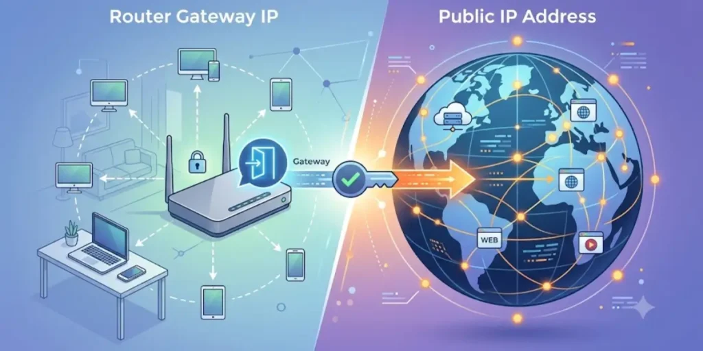 Router Gateway IP vs Public IP Address