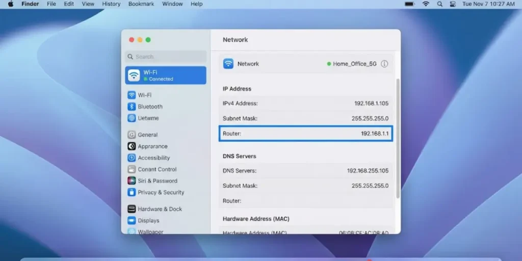 Router IP on macOS
