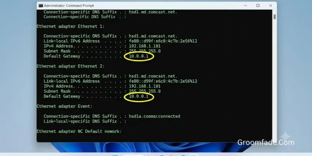 Xfinity Router IP on Windows