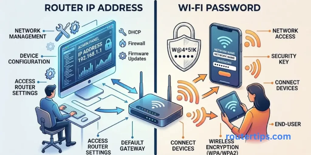 Router IP Address vs Wi-Fi Password