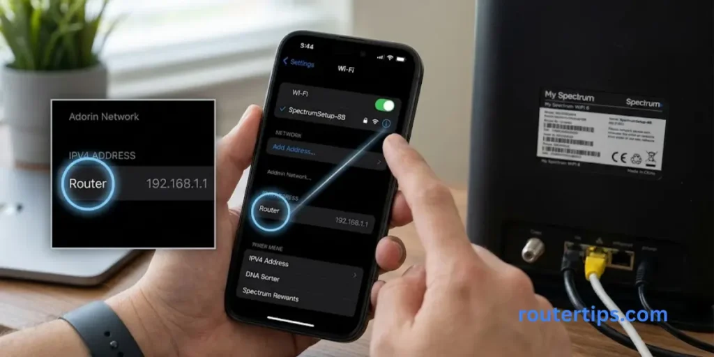 Spectrum Router IP on iPhone