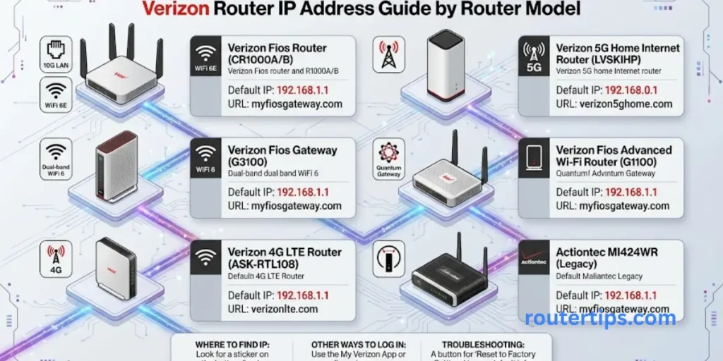 Verizon Router IP Address by Router Model