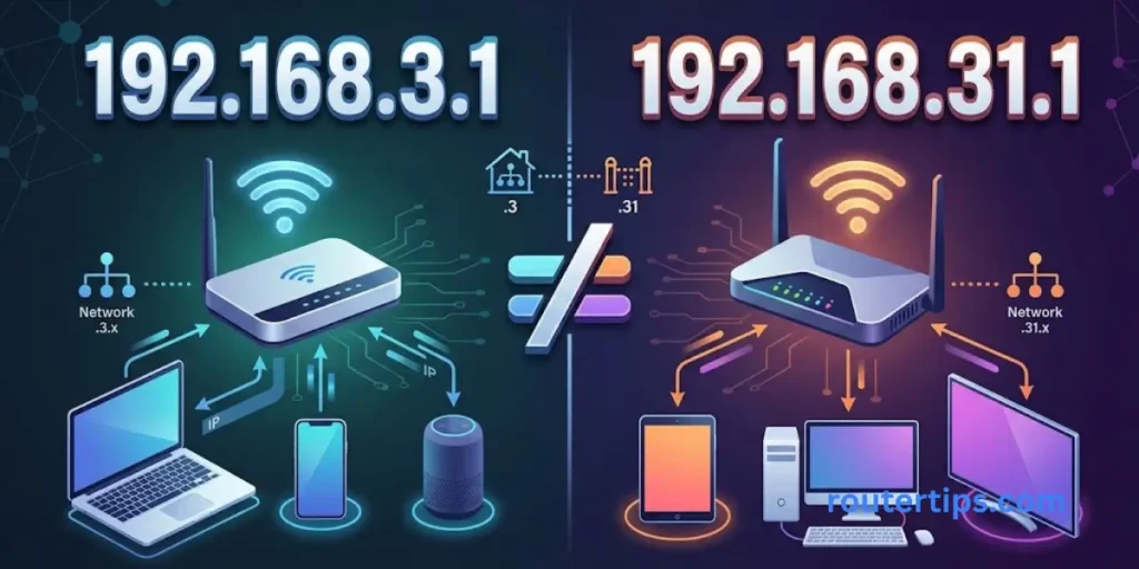 Difference Between 192.168.3.1 and 192.168.31.1